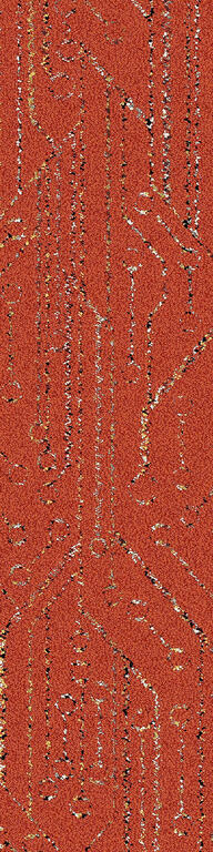 Visual Code Planks Circuit Board Orange Circuit / Interface / Boucle (lussenpool) / 25 cm x 100 cm / Oranje