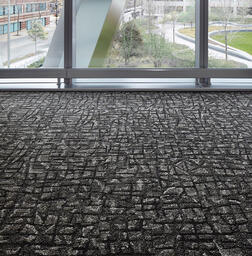 Etched & Threaded E610 Slate / Interface / Boucle (lussenpool) / 50 cm x 50 cm / Zwart, Grijs